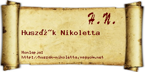 Huszák Nikoletta névjegykártya