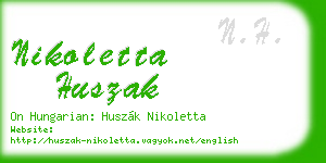 nikoletta huszak business card